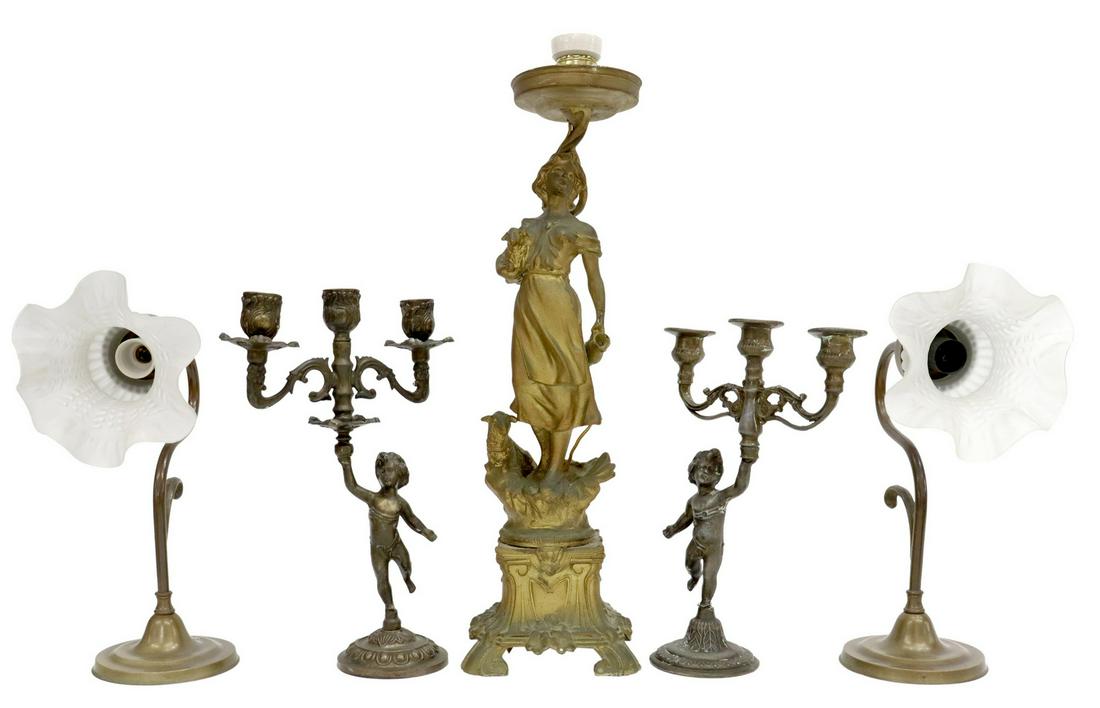 (5) DECORATIVE METAL CANDELABRA & TABLE LAMPS (1 of 3)