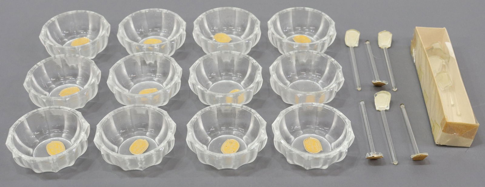 (12) BOHEMIA CRYSTAL SALTS, NOT USED, ORIGINAL BOX (1 of 4)