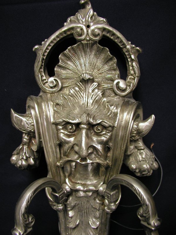 PAIR OF SILVER/BRONZE SCONCES UNIQUE SIL - 3