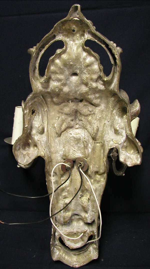 PAIR OF SILVER/BRONZE SCONCES UNIQUE SIL - 4