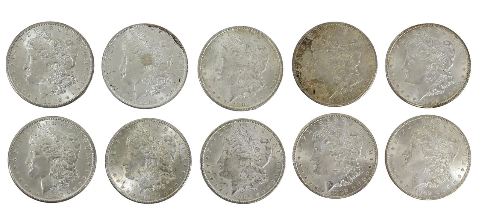 (10) U.S. UNCIRCULATED MORGAN SILVER DOLLARS (1 of 2)