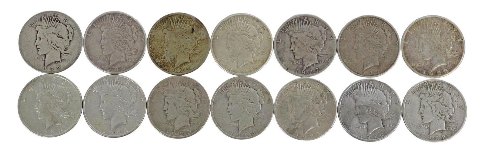 (14) U.S. PEACE SILVER DOLLARS (1 of 2)