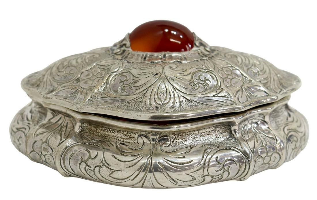ITALIAN R. MIRACOLI 800 SILVER CABOCHON BOX (1 of 5)
