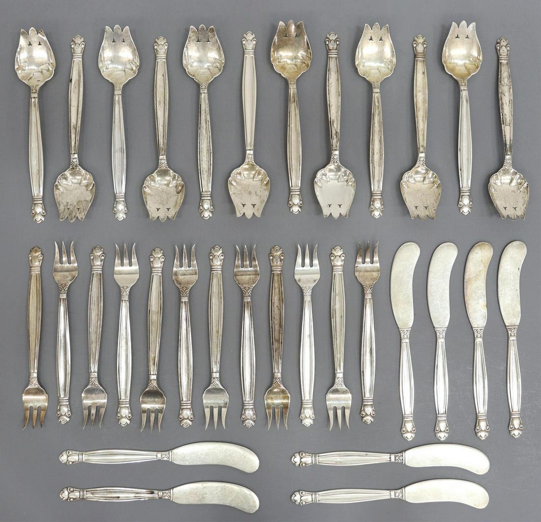 (32) MANCHESTER 'COPENHAGEN' STERLING FLATWARE (1 of 4)