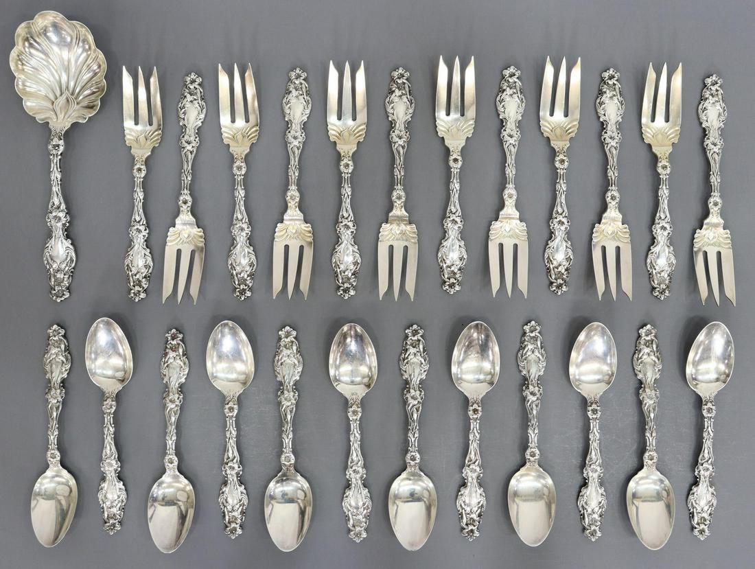 (25) WHITING LILY STERLING SALAD FORKS & TEASPOONS (1 of 3)