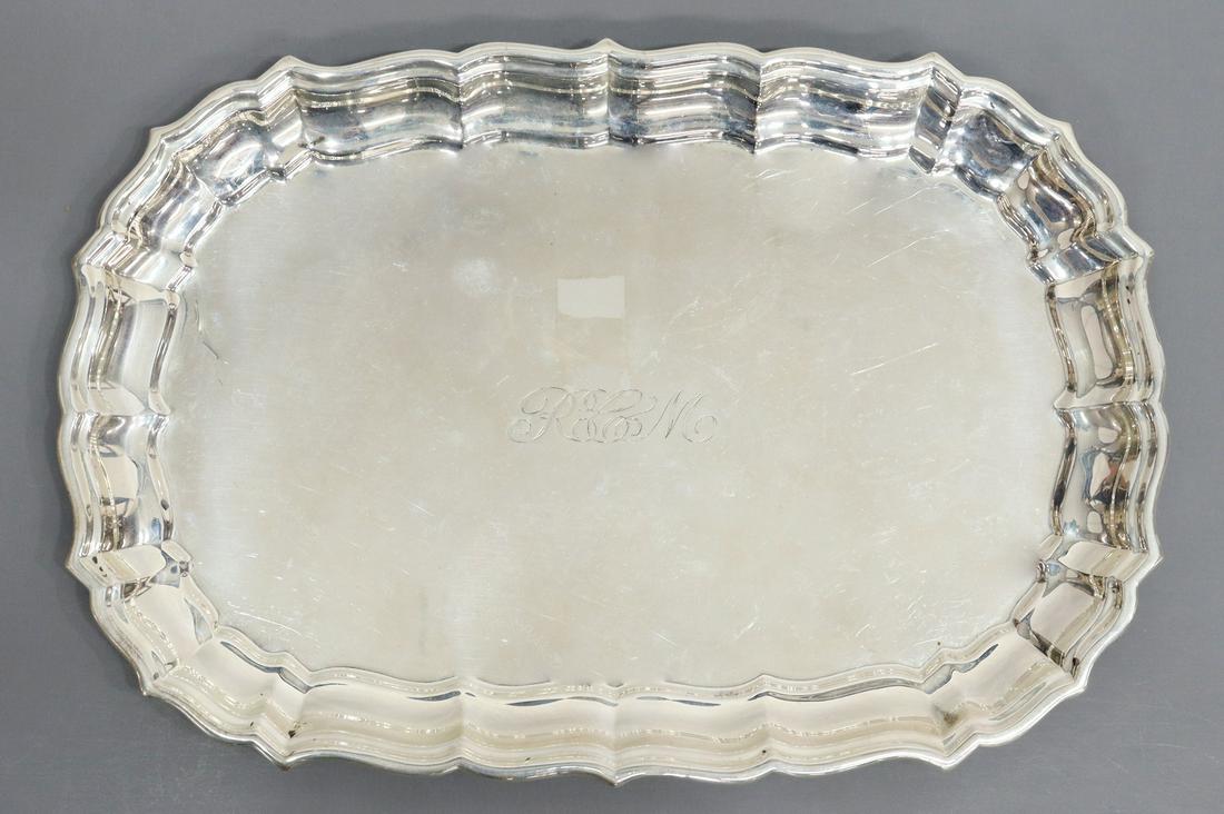 REED & BARTON CHIPPENDALE STERLING SERVICE TRAY (1 of 3)