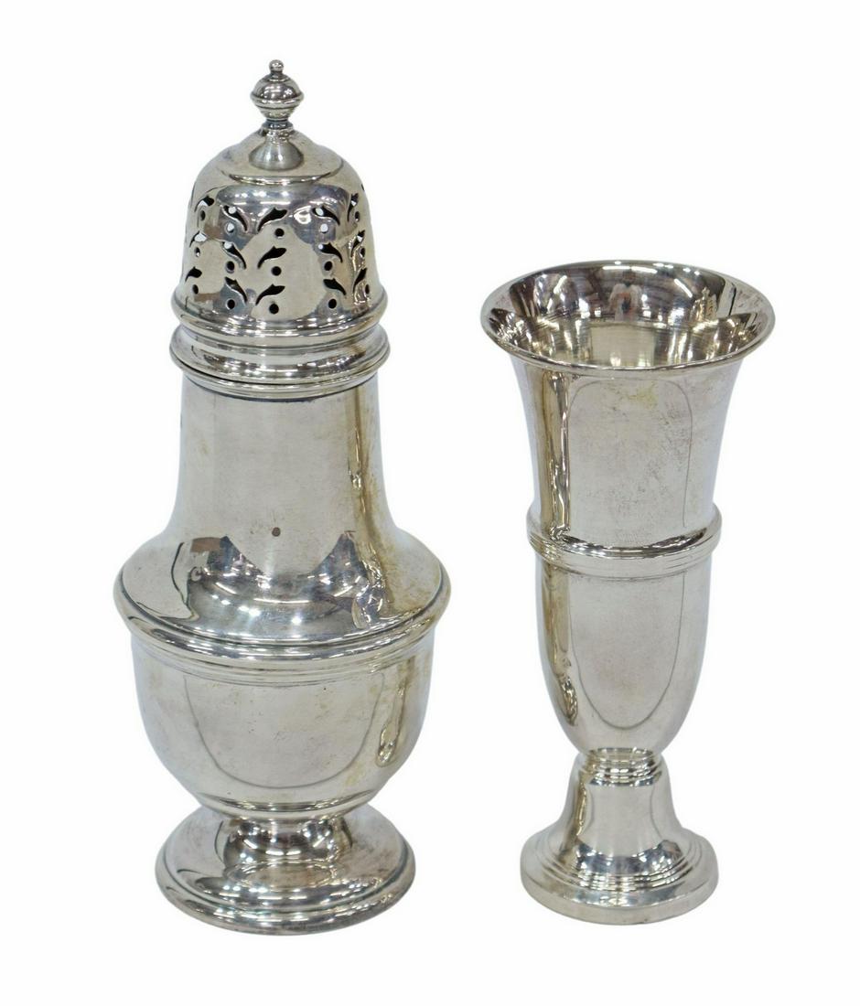 (2) ENGLISH STERLING SUGAR CASTER & WEIGHTED CUP (1 of 4)