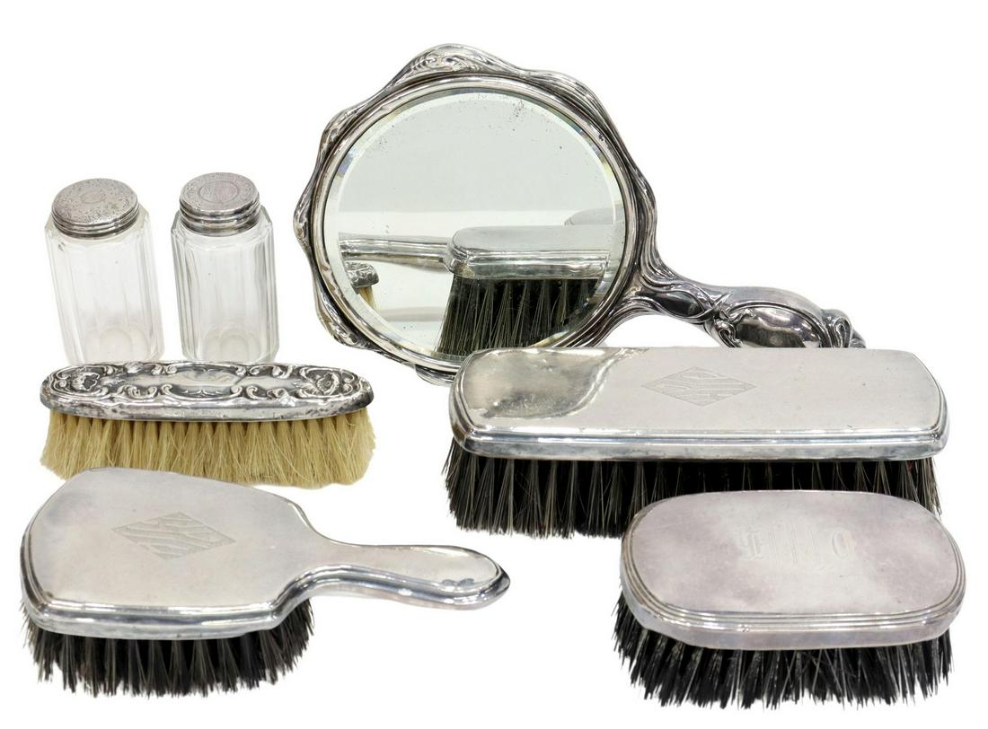 (7) STERLING-HANDLED DRESSER & VANITY ITEMS (1 of 11)