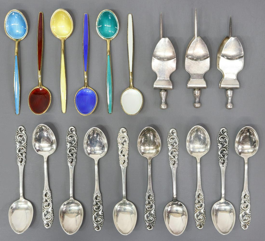 (19) NORWEGIAN SILVER DEMITASSE SPOONS (1 of 4)