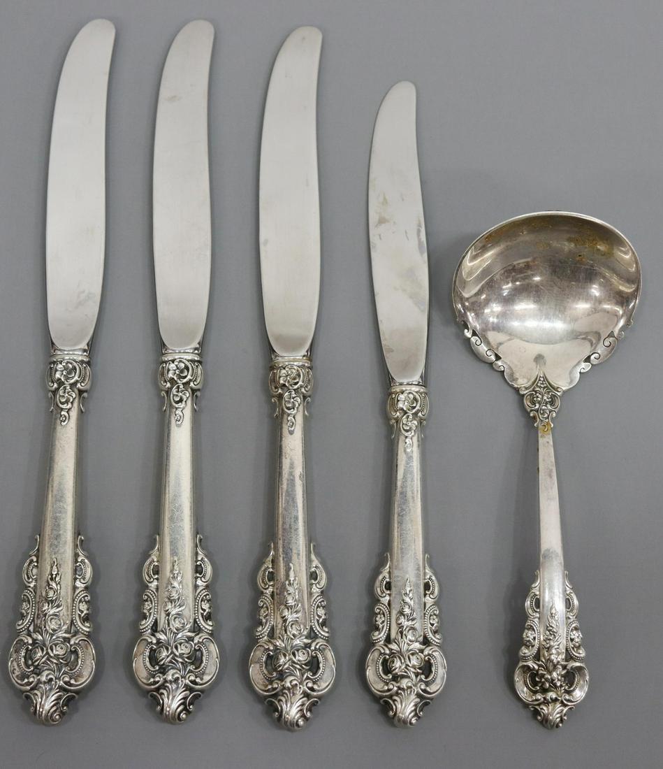 (5) WALLACE GRANDE BAROQUE STERLING KNIVES & LADLE (1 of 3)