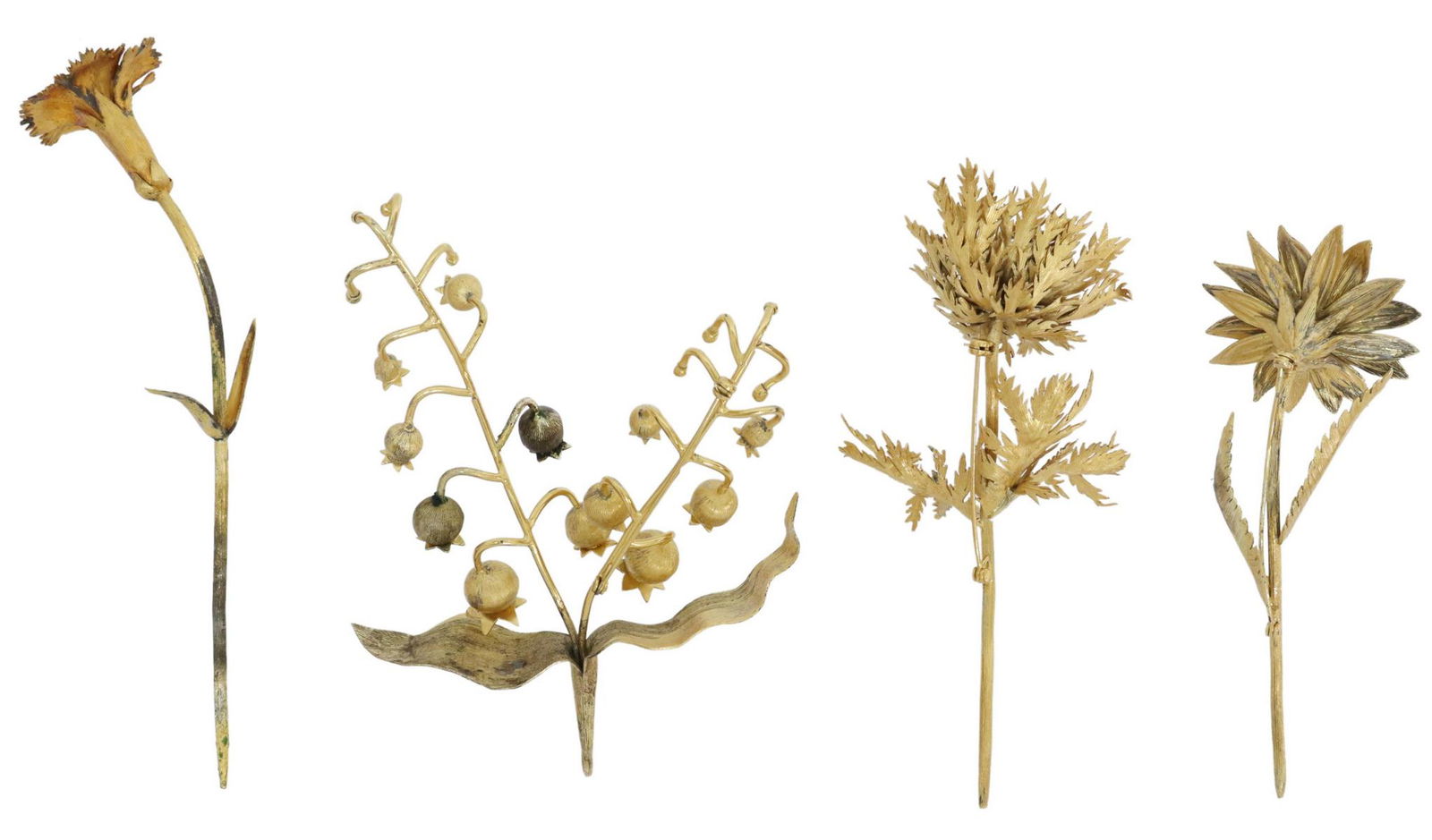 (4) JANNA THOMAS MEXICO VERMEIL FLOWER BROOCHES (1 of 3)