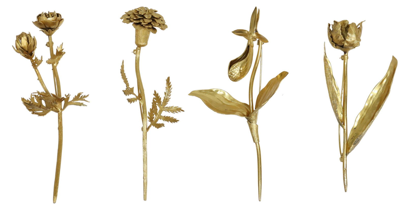 (4) JANNA THOMAS MEXICO VERMEIL FLOWER BROOCHES (1 of 5)