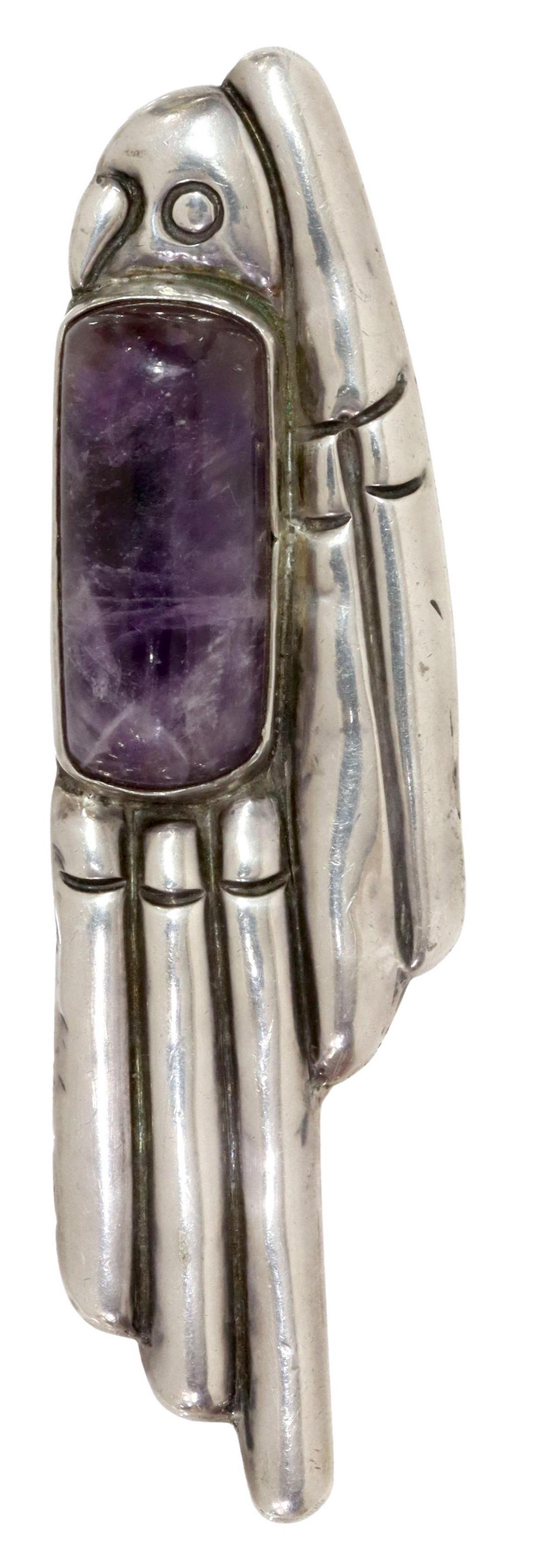 WILLIAM SPRATLING (1900-1967) AMETHYST PARROT PIN (1 of 3)