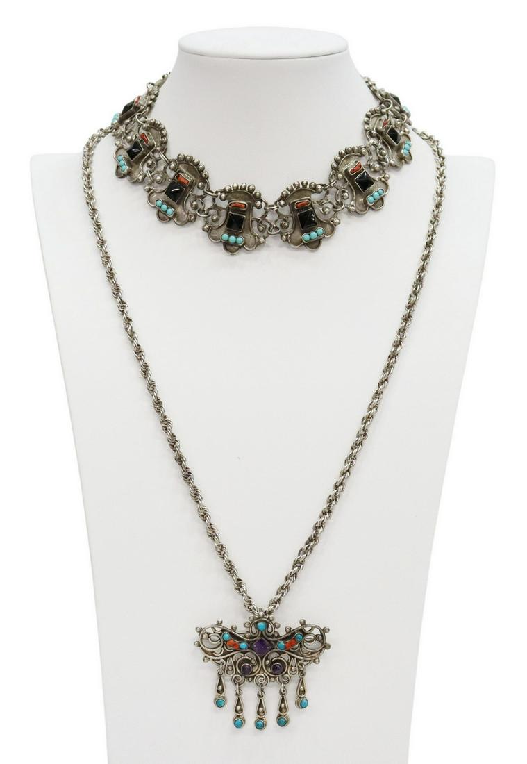 (2) MATILDE POULAT STYLE STERLING NECKLACES MEXICO (1 of 7)