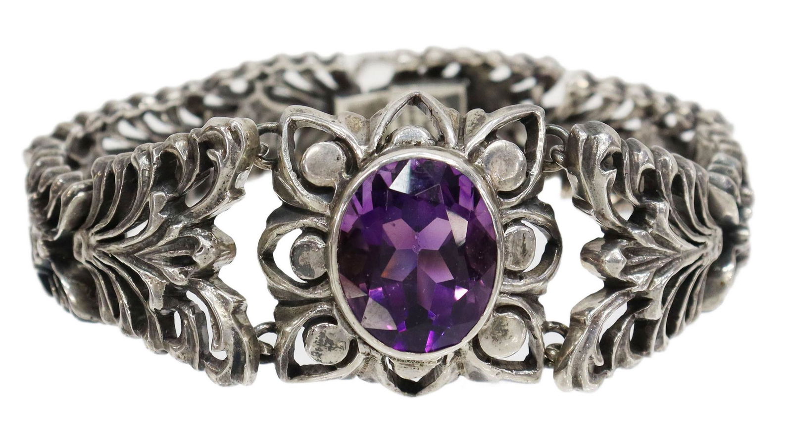 SANBORNS MEXICO STERLING & AMETHYST BRACELET (1 of 5)