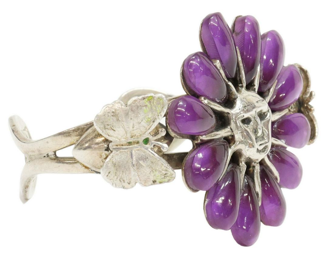 TAXCO MEXICO 950 SILVER SUNFACE CUFF BRACELET (1 of 5)