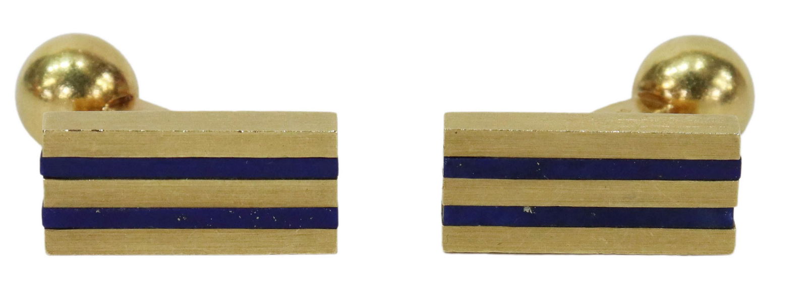 (PAIR) TIFFANY & CO. 18KT GOLD & LAPIS CUFFLINKS (1 of 5)