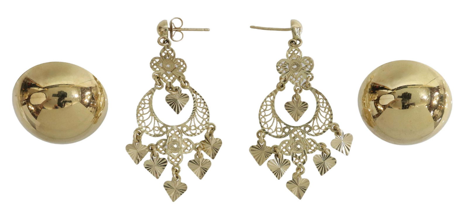 (LOT) ESTATE 14KT YELLOW GOLD EARRINGS (1 of 3)