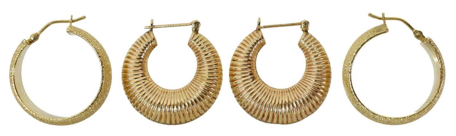 (LOT) ESTATE 14KT YELLOW GOLD HOOP EARRINGS (1 of 4)