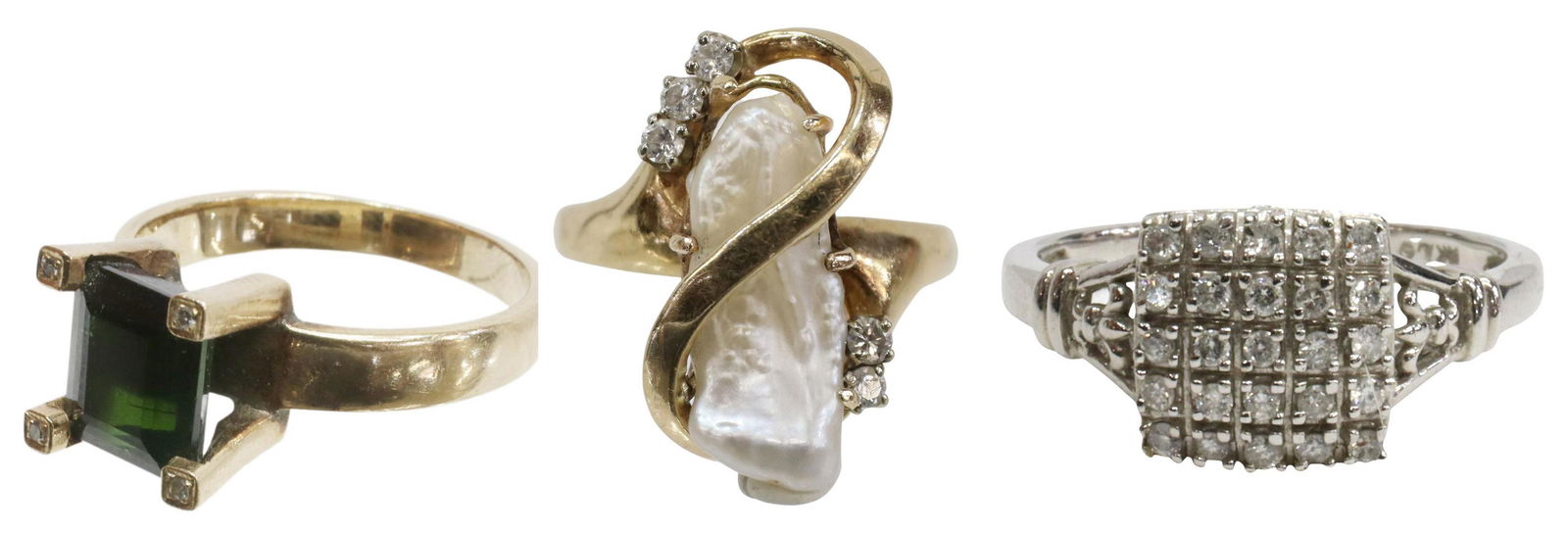 (3) ESTATE 14KT & 18KT GOLD GEM-SET RINGS (1 of 15)