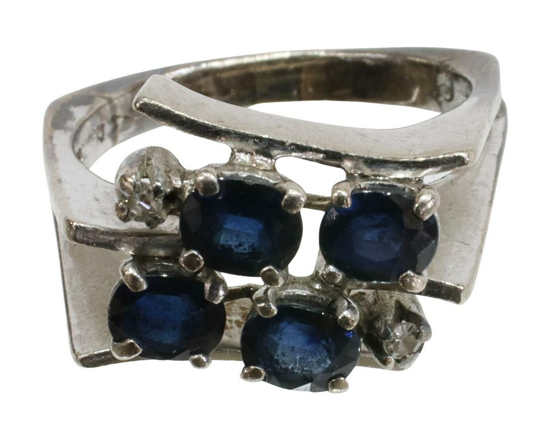 ESTATE 18KT WG, 1.75CTTW SAPPHIRE & DIAMOND RING (1 of 5)
