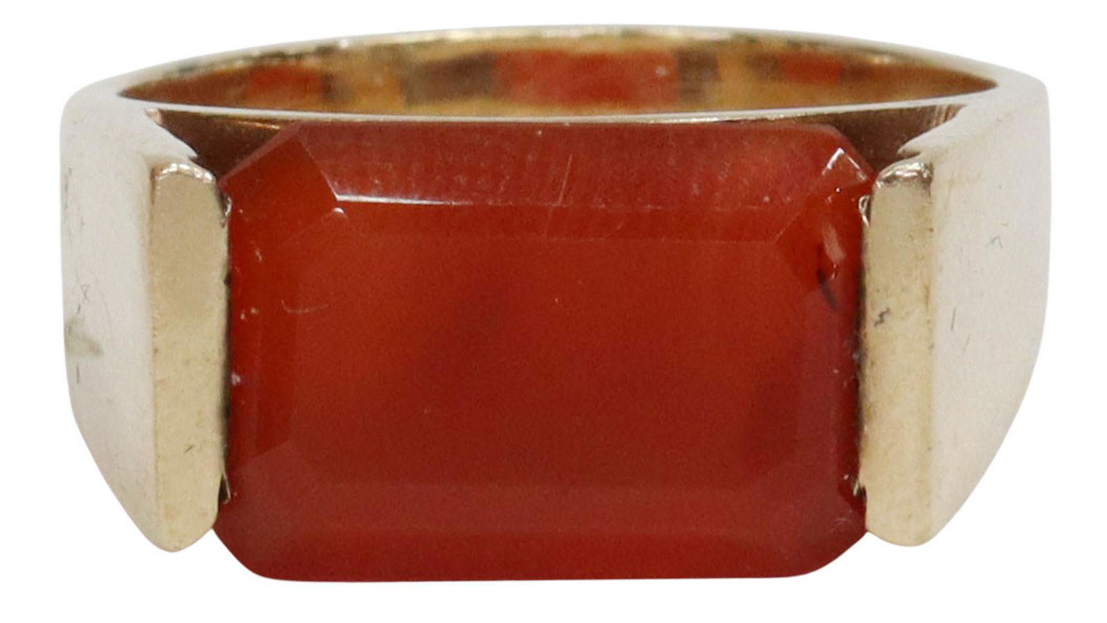ESTATE 10KT-12KT YELLOW GOLD & CARNELIAN RING (1 of 5)