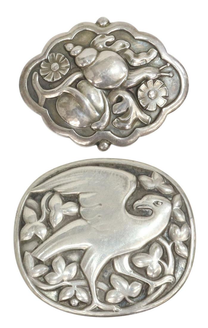 (2) DANISH GEORG JENSEN SILVER BROOCHES (1 of 4)