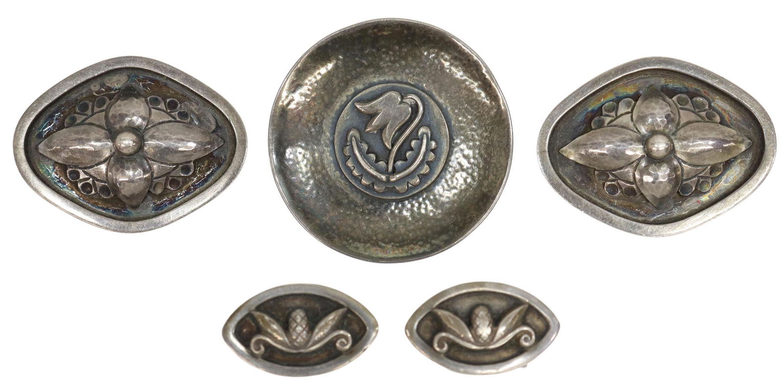 5) GEORG JENSEN STERLING SILVER EARRINGS, BROOCHES (1 of 2)