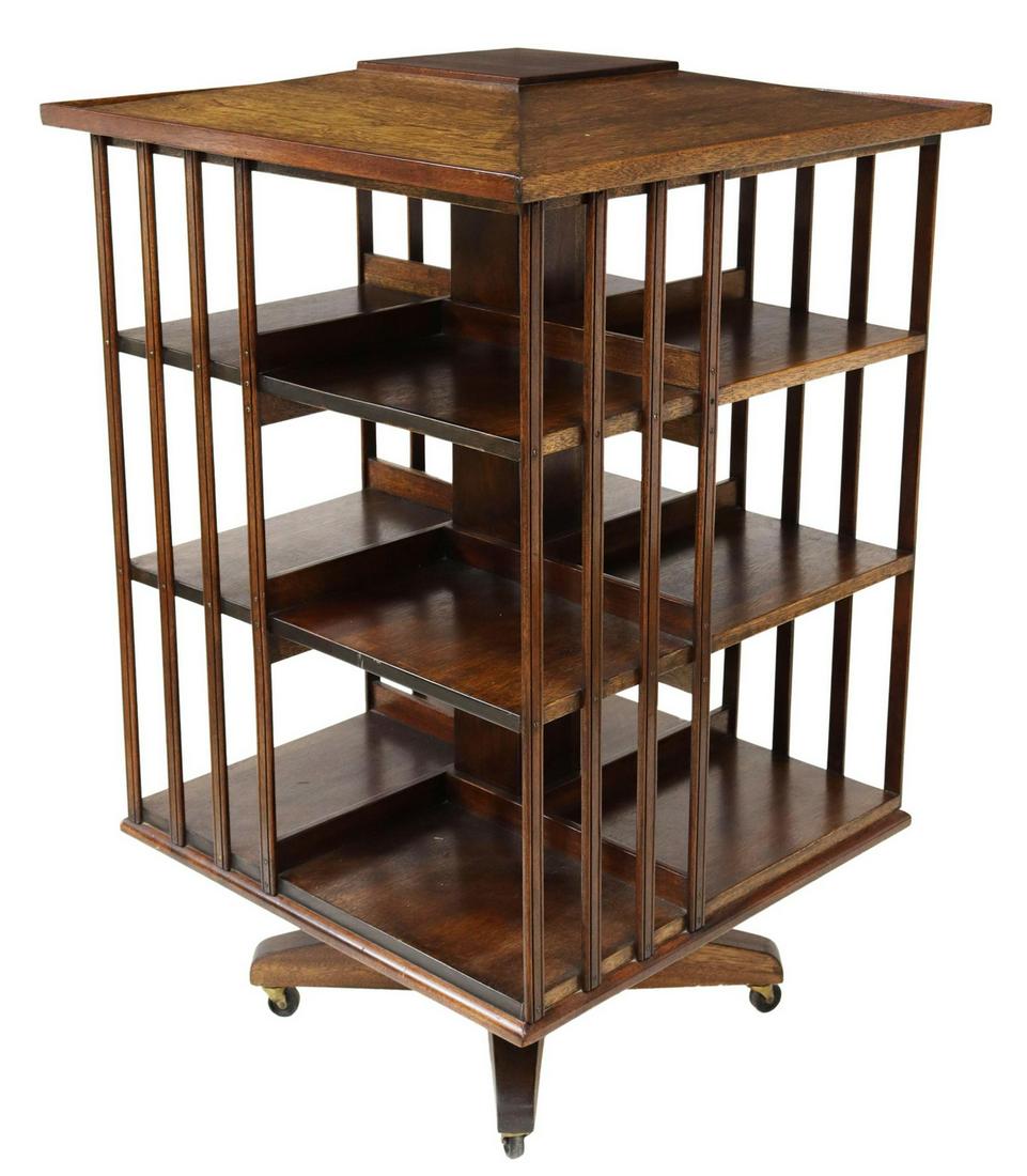 AMERICAN  ROTATING BOOKCASE LIBRARY STAND (1 of 3)
