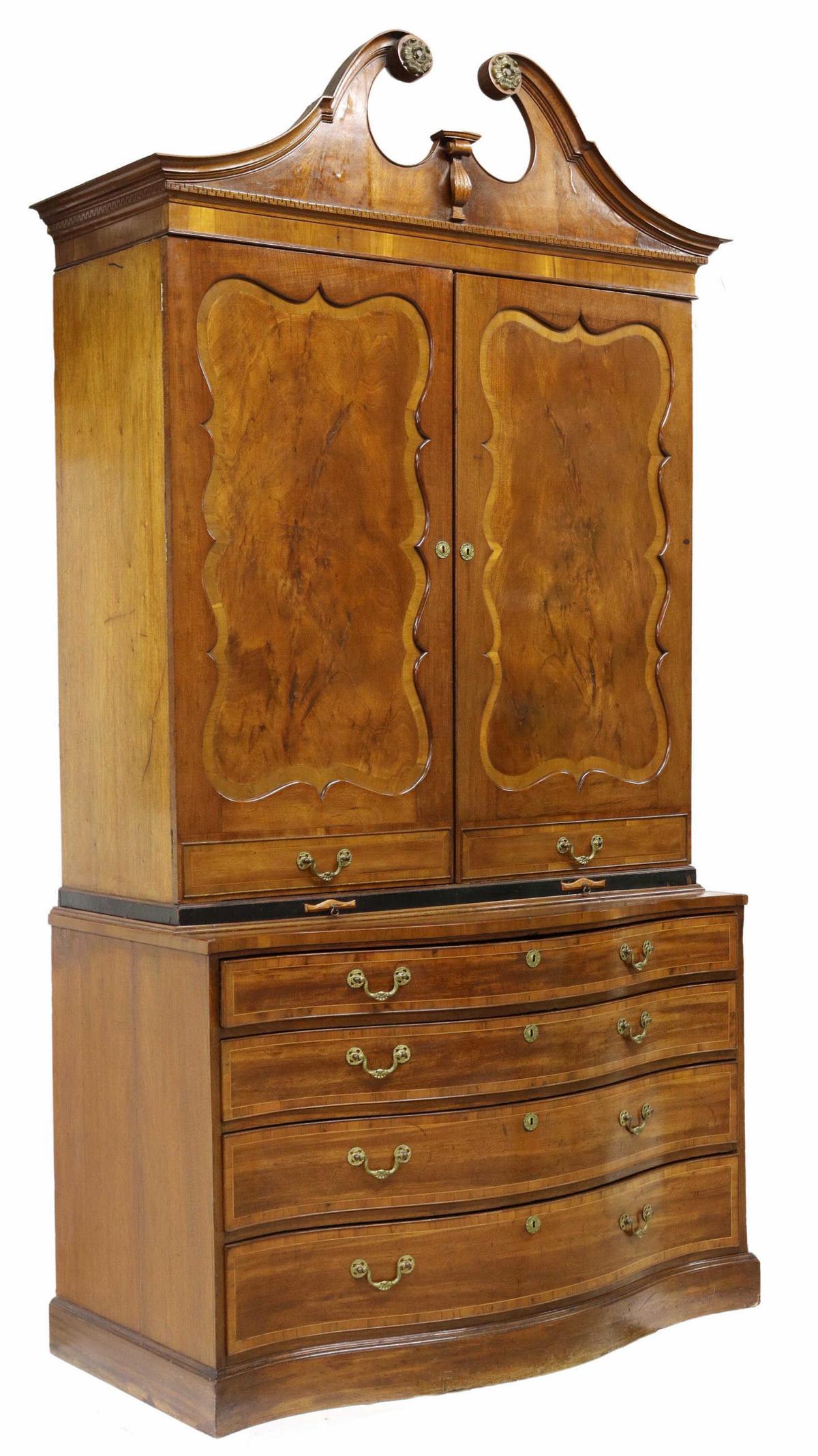 FINE GEORGIAN MAHOGANY SECRETARY BOOKCASE (1 of 8)