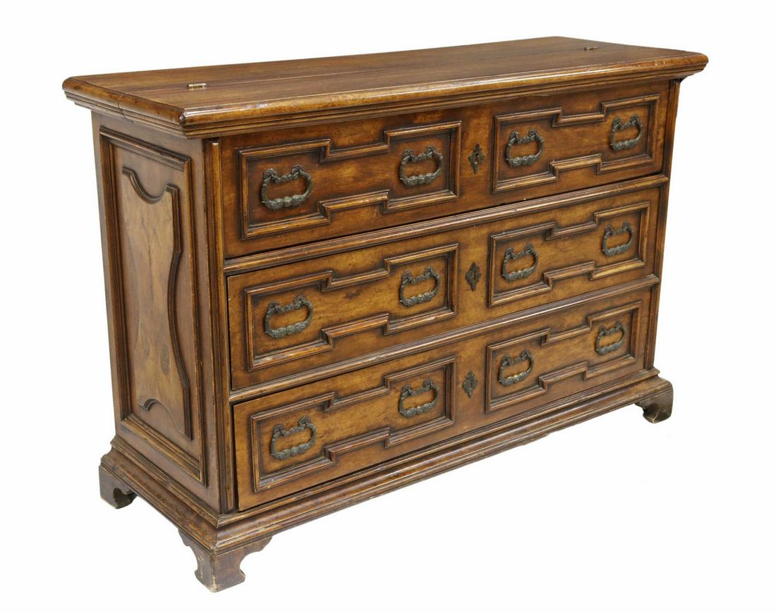 ITALIAN BAROQUE STYLE WALNUT SECRETARY COMMODE (1 of 8)
