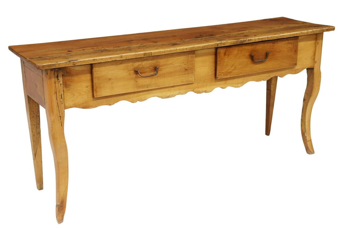 FRENCH PROVINCIAL FRUITWOOD CONSOLE TABLE (1 of 5)