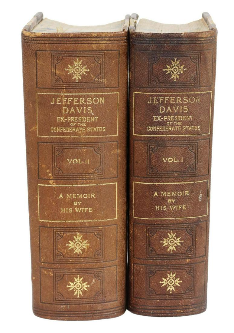 (2 VOL) JEFFERSON DAVIS MEMOIR, 1890 FIRST EDITION (1 of 4)