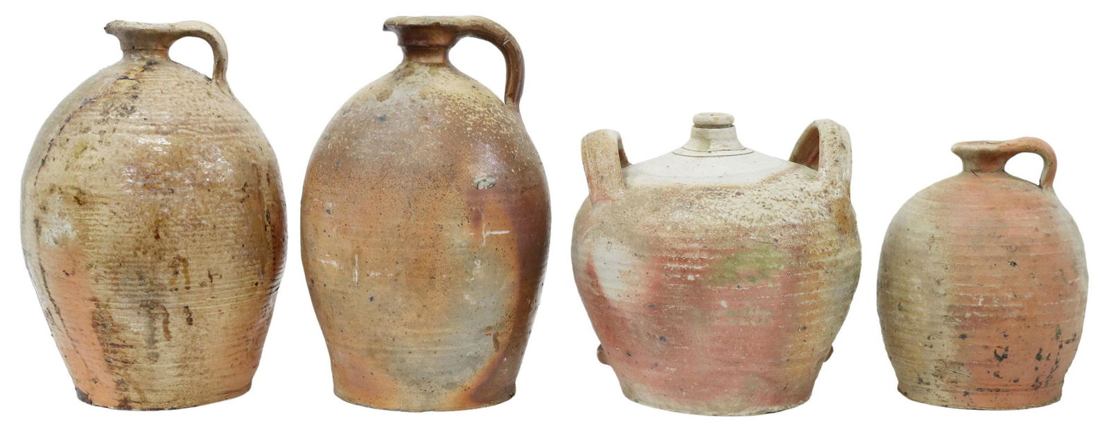 (4) FRENCH PROVINCIAL STONEWARE PITCHERS & JAR (1 of 3)