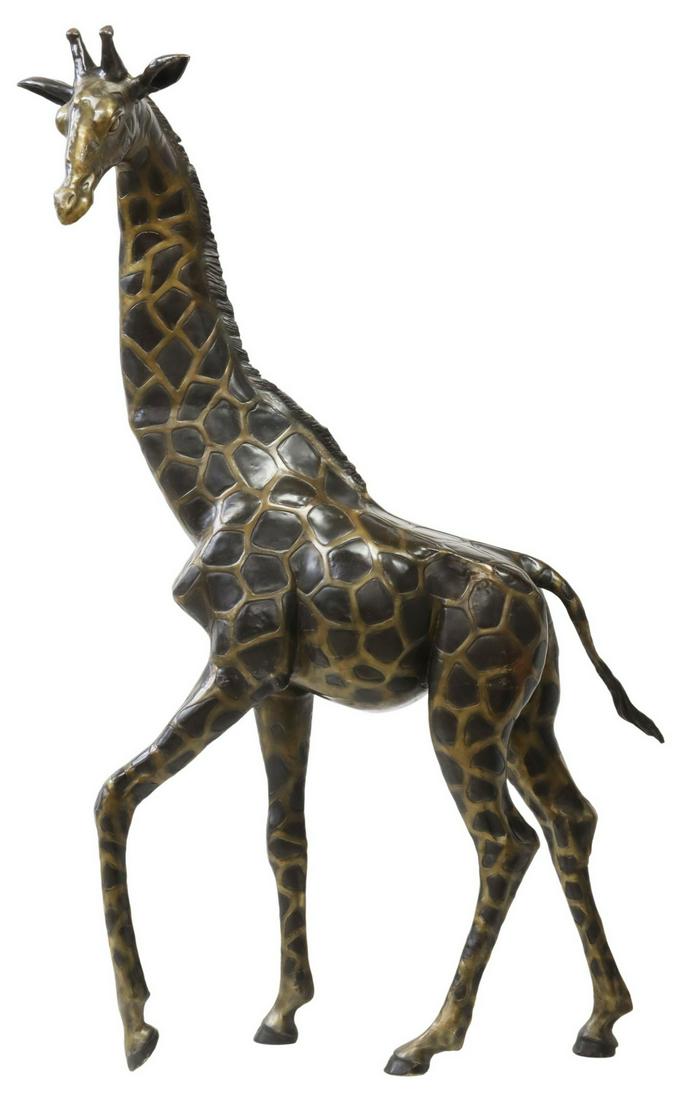 MAX TURNER (B.1925) BRONZE GIRAFFE SCULPTURE 82"H (1 of 5)