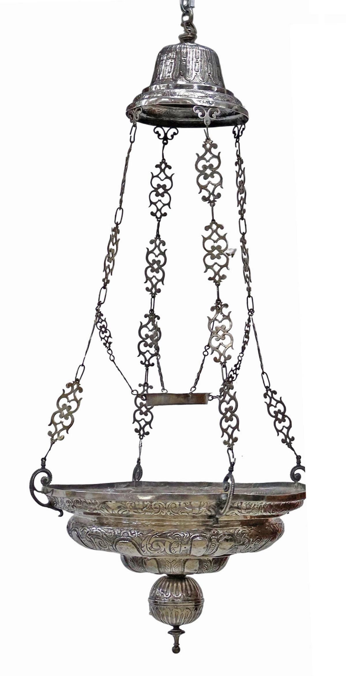 SPANISH COLONIAL SILVER VOTIVE LAMP (1 of 4)