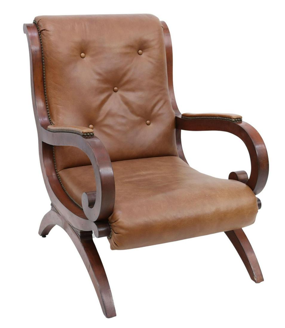 RALPH LAUREN HENREDON LEATHER CAMPECHE CHAIR (1 of 4)