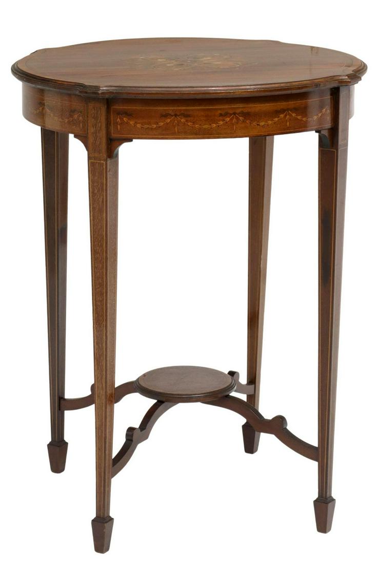 ENGLISH ADAMS STYLE INLAID MAHOGANY SIDE TABLE (1 of 4)