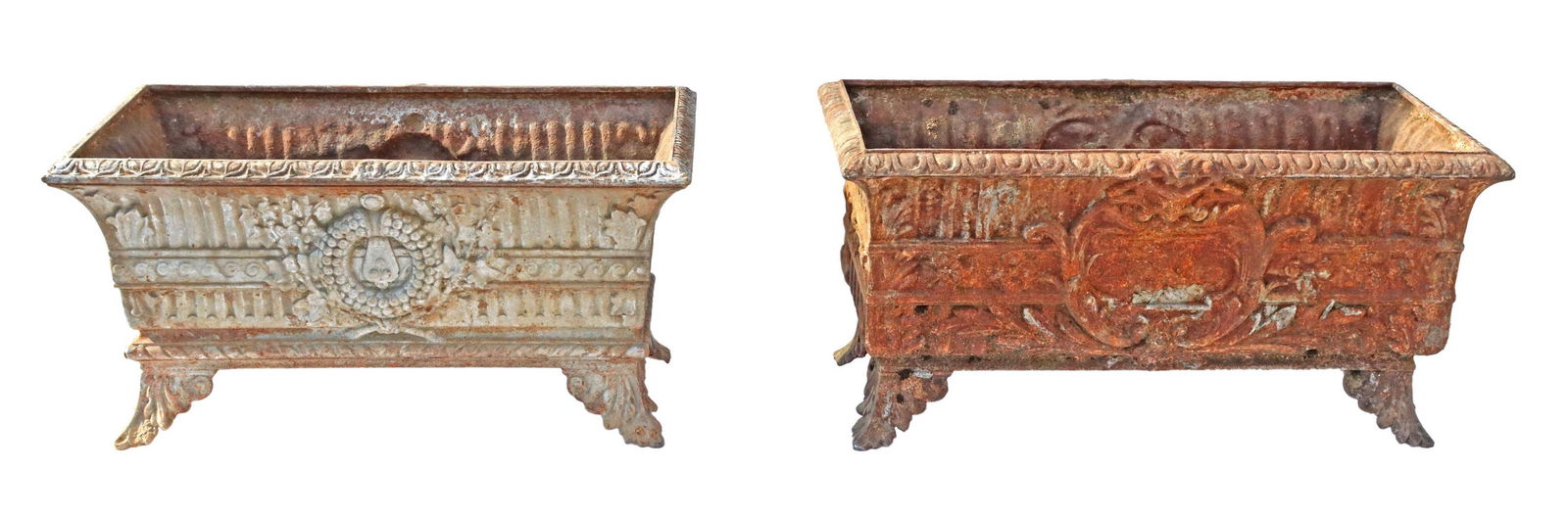 (2) FRENCH CAST IRON PLANTER BOXES (1 of 2)