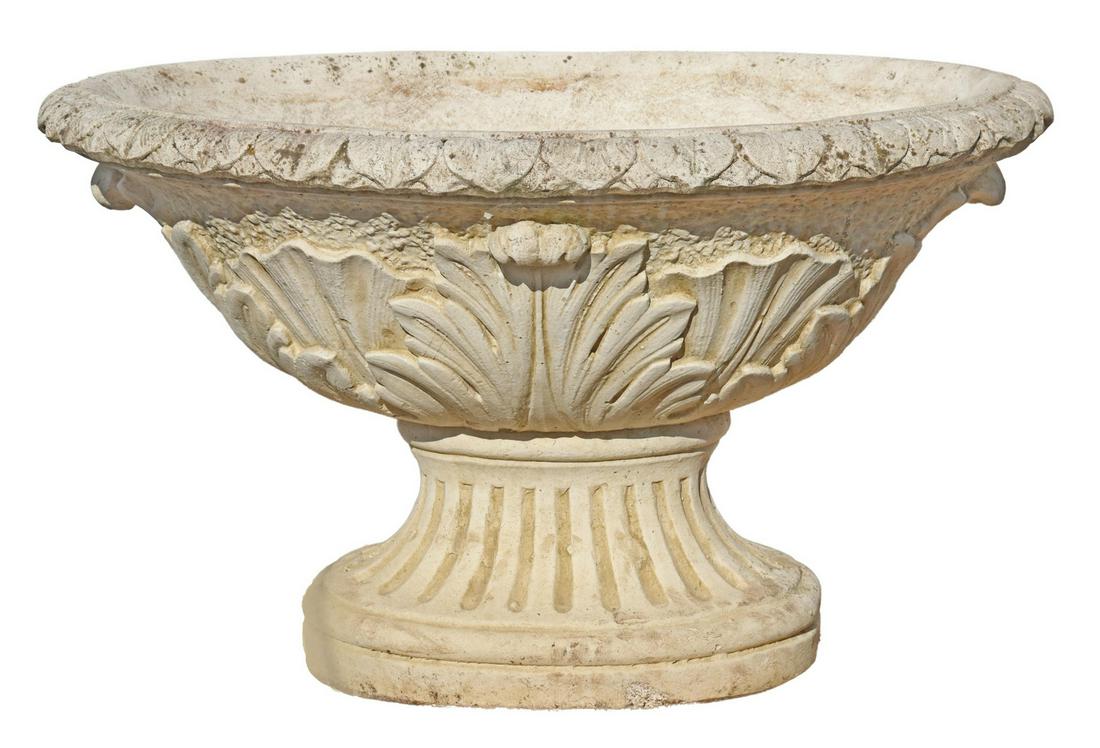 FRENCH CAST STONE URN-FORM GARDEN PLANTER (1 of 2)