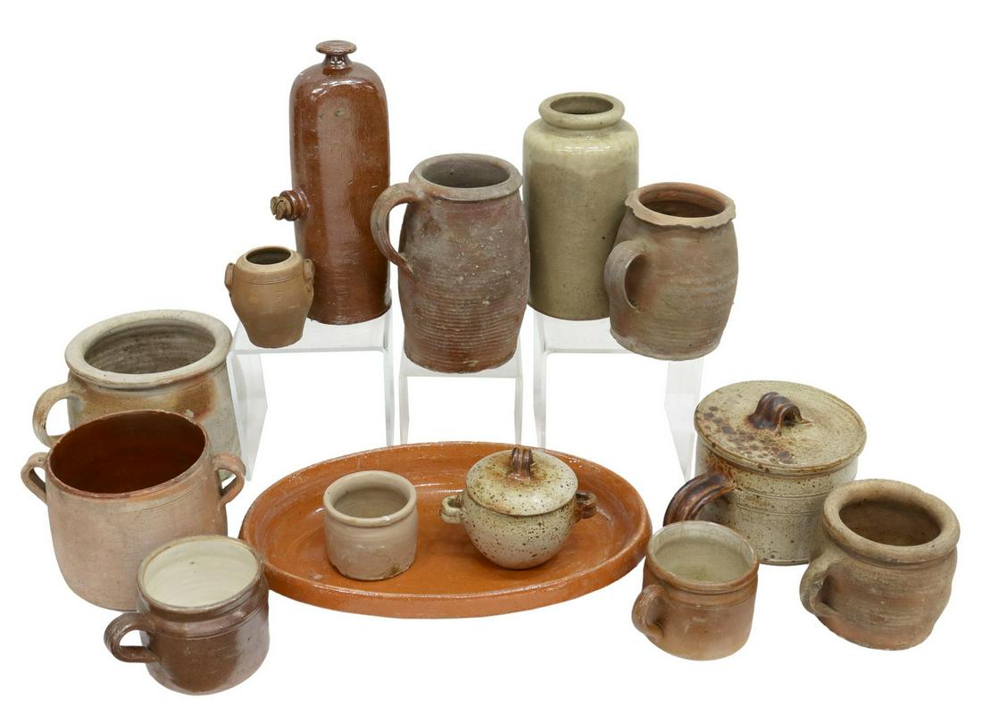 (14) FRENCH PROVINCIAL STONEWARE CROCKS & POTS (1 of 6)