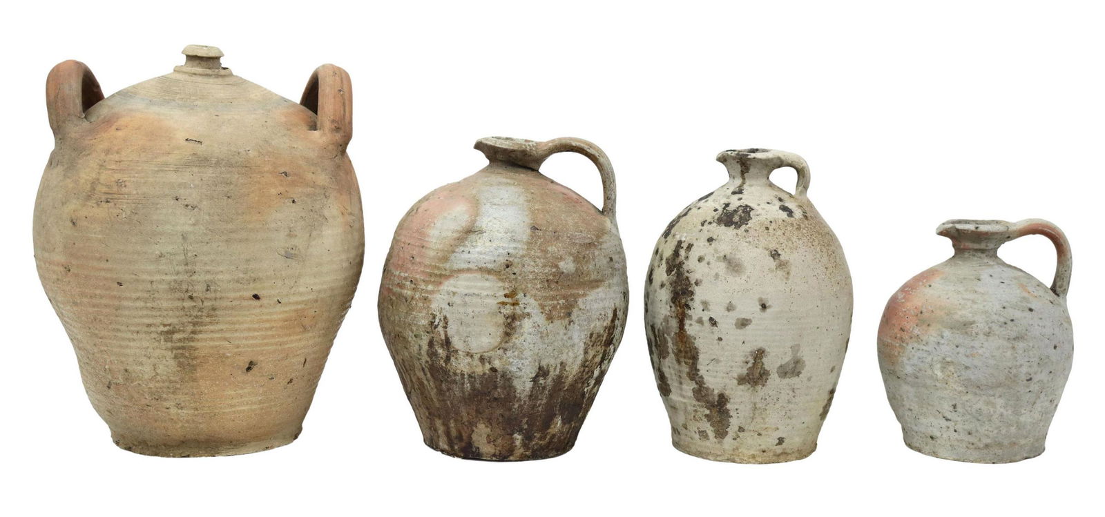 (4) FRENCH PROVINCIAL STONEWARE JUG & PITCHERS (1 of 3)