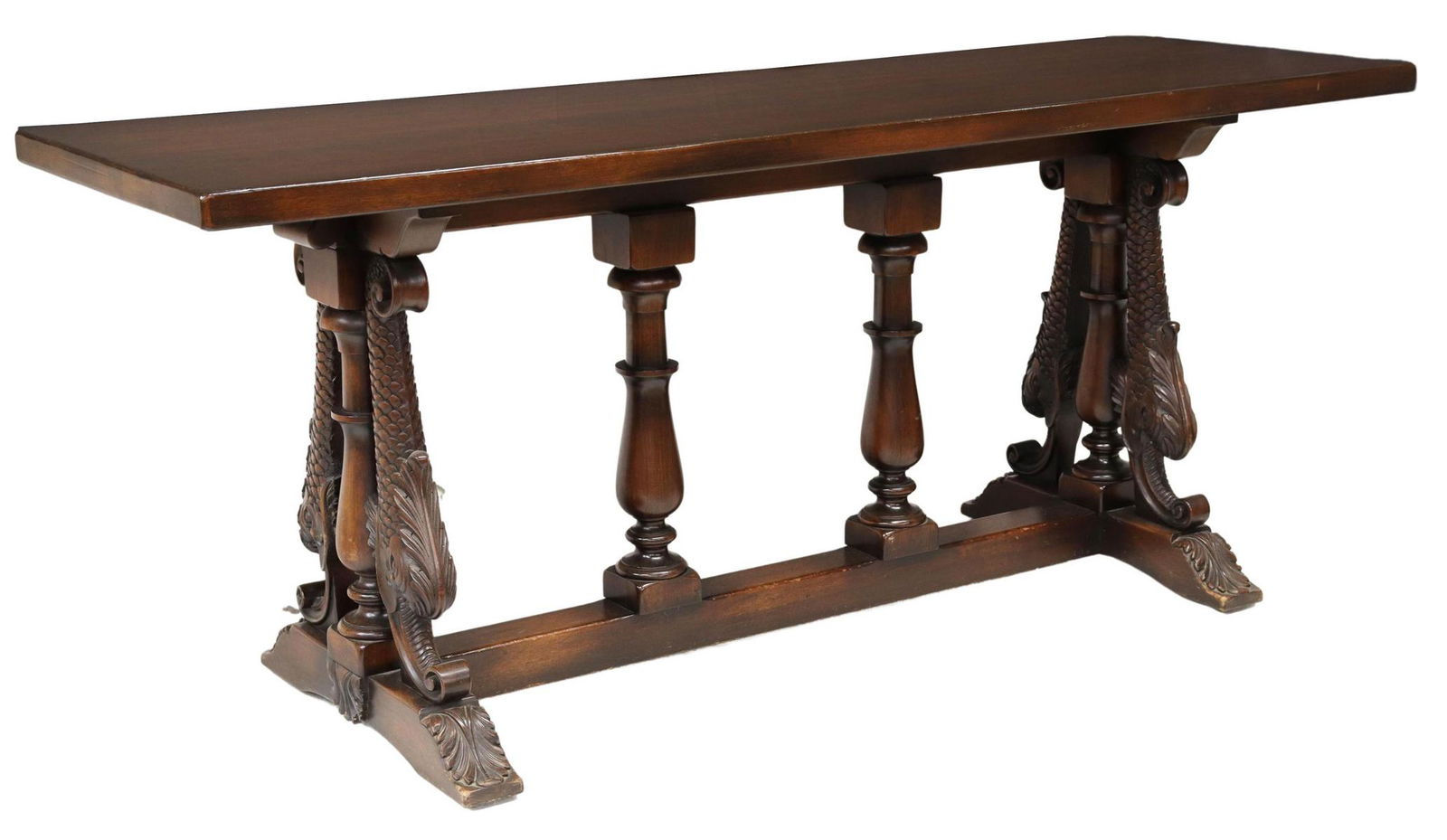 AMERICAN MAHOGANY DOLPHIN CONSOLE SOFA TABLE (1 of 5)