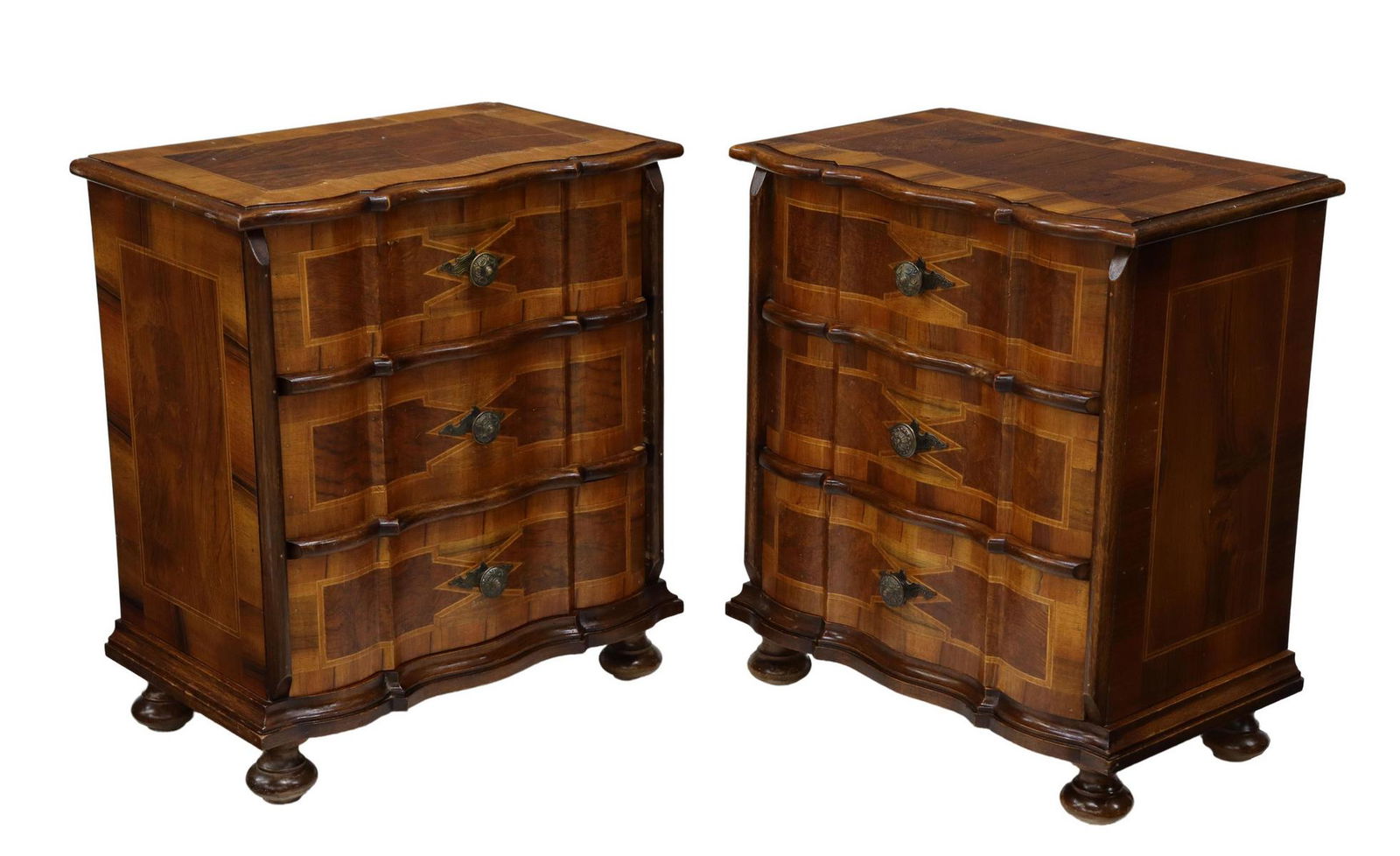 (2) ITALIAN VENETIAN PATCHWORK BEDSIDE CABINETS (1 of 4)