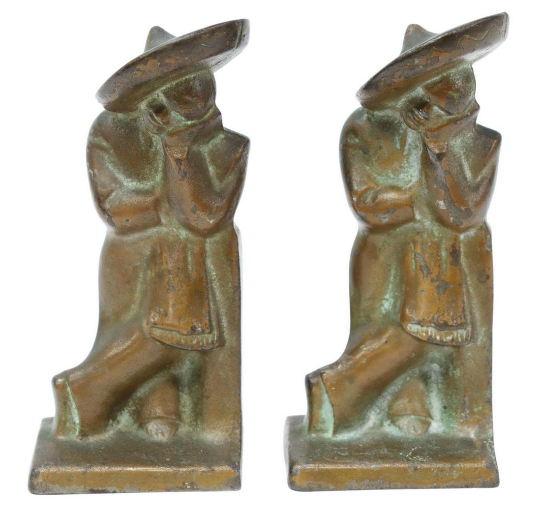 (2) HUBLEY CAST IRON 'LAZY PEDRO' BOOKENDS (1 of 4)