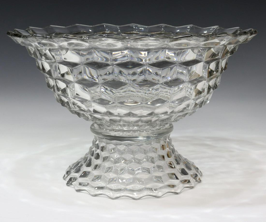 (13) FOSTORIA 'AMERICAN' PATTERN PUNCH BOWL & CUPS (1 of 3)