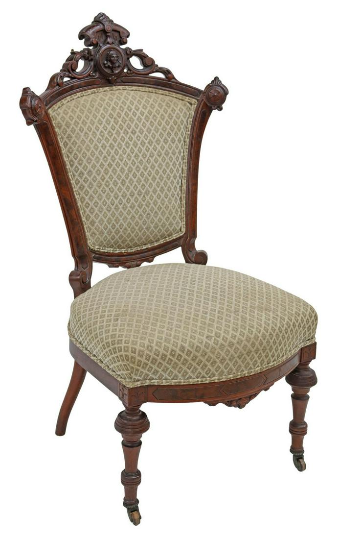 AMERICAN VICTORIAN JOHN JELLIFF PARLOR CHAIR (1 of 3)
