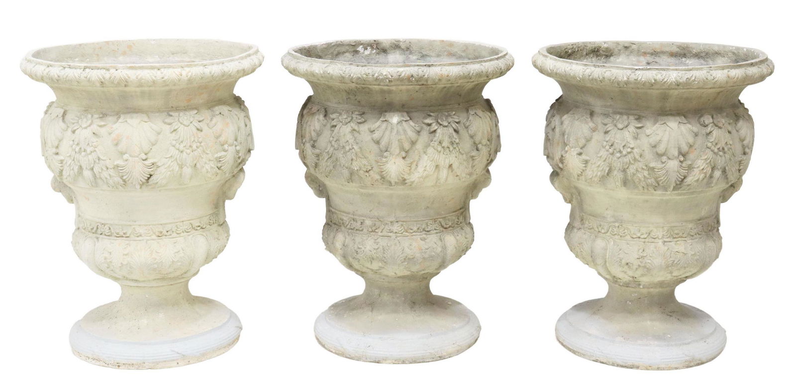 (3) LARGE CAST RESIN GARDEN URN PLANTERS (1 of 2)