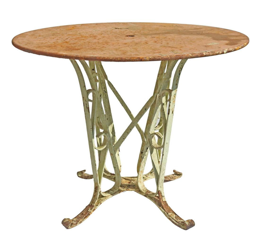 FRENCH CAST & WROUGHT IRON PATIO TABLE (1 of 3)