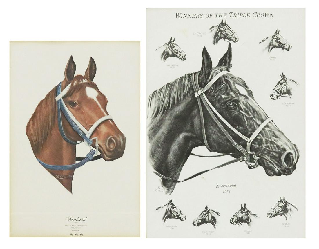 (2) FRAMED SECRETARIAT EQUESTRIAN PRINTS (1 of 6)